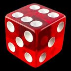 Koplow Transparent Red Square Cornered 12 x D6 Dice Set
