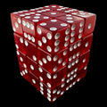 Koplow Transparent Red Square Cornered 36 x D6 Dice Set