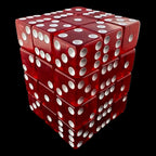 Koplow Transparent Red Square Cornered 36 x D6 Dice Set