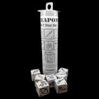 Koplow Opaque White Weapons 7 x D6 Dice Set