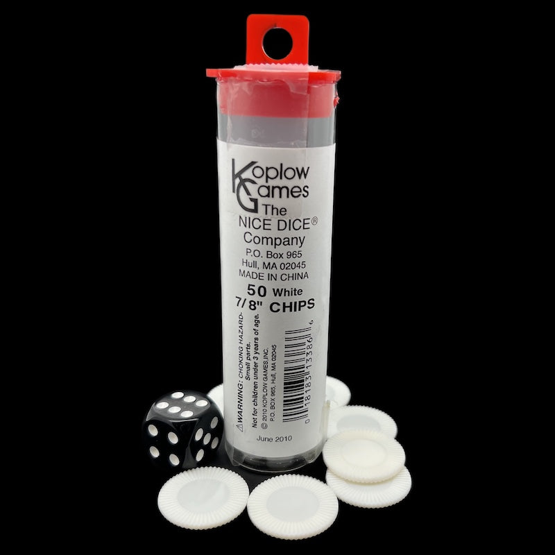 Koplow Casino Stacking Poker Chips White x 50
