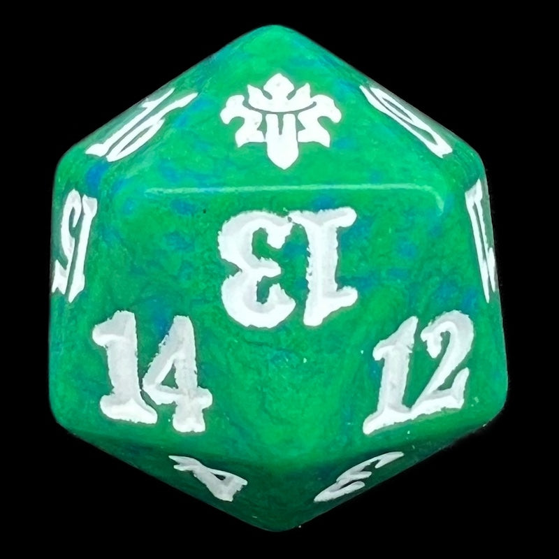 MTG Throne of Eldrain Green Speckled Spindown / Countdown D20 Dice