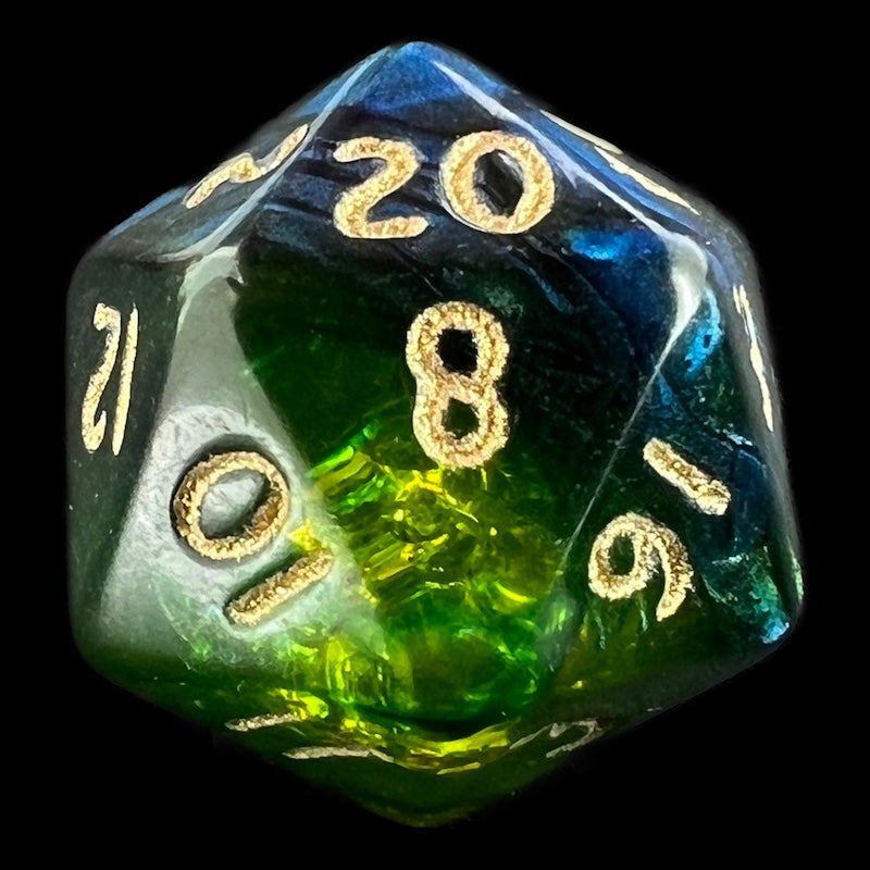 Pegasus Spiel Arma Cthulhiana - Elder Sign Logo Green D20 Dice OOP