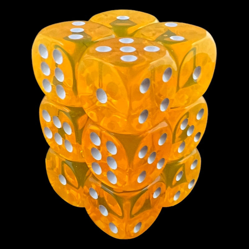 CLEARANCE TDSO Bright Gem Golden 12 x D6 Dice Set