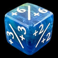 TDSO Pearl Swirl Blue & Yellow Positive Counter D6 Dice
