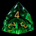 TDSO Faceted Zircon Glass Emerald & Gold D4 Dice