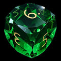 TDSO Faceted Zircon Glass Emerald & Gold D6 Dice