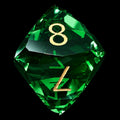 TDSO Faceted Zircon Glass Emerald & Gold D8 Dice