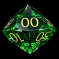 TDSO Faceted Zircon Glass Emerald & Gold Percentile Dice