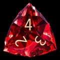 TDSO Faceted Zircon Glass Ruby & Gold D4 Dice