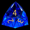 TDSO Faceted Zircon Glass Sapphire & Gold D4 Dice