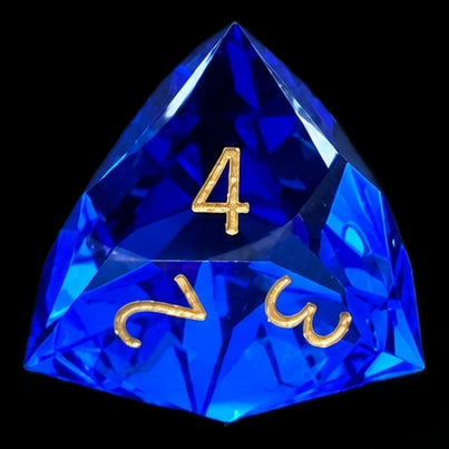 TDSO Faceted Zircon Glass Sapphire & Gold D4 Dice