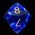 TDSO Faceted Zircon Glass Sapphire & Gold D8 Dice
