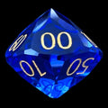 TDSO Faceted Zircon Glass Sapphire & Gold Percentile Dice