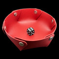 TDSO Folding Red Round Leatherette Folding Dice Tray