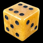 TDSO Gemstone Jade Yellow & Black 6 x D6 Spot Dice Set In Padded Case