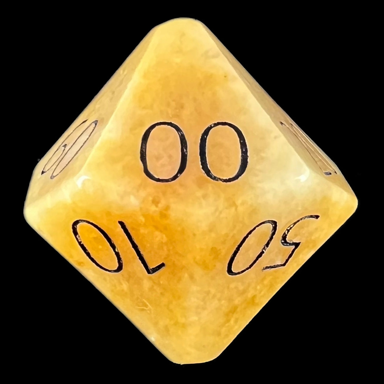 TDSO Gemstone Jade Yellow & Black Percentile Dice