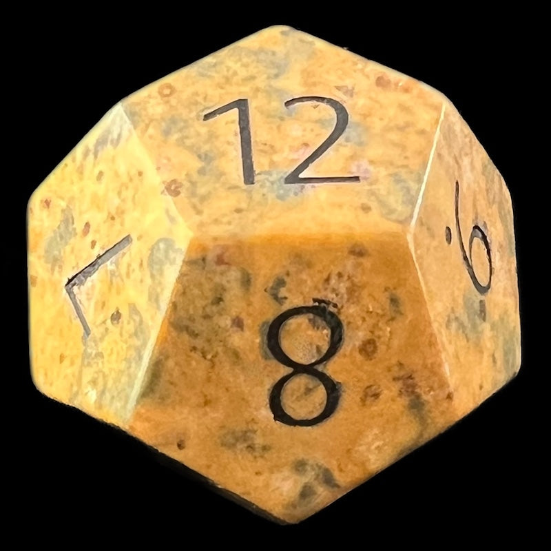 TDSO Gemstone Jasper Leopardskin & Black D12 Dice