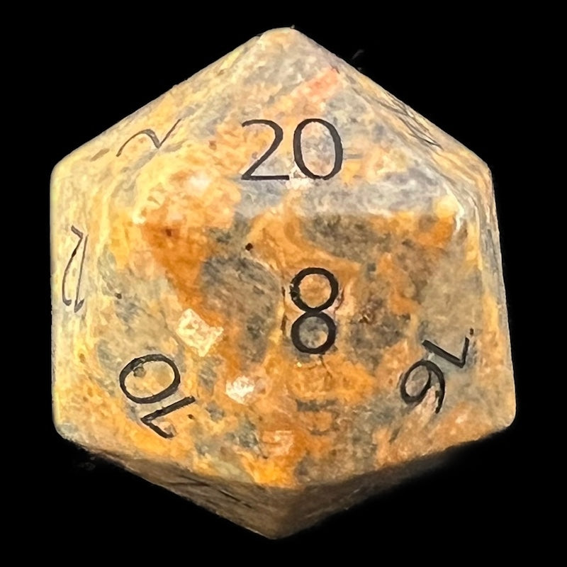 TDSO Gemstone Jasper Leopardskin & Black D20 Dice