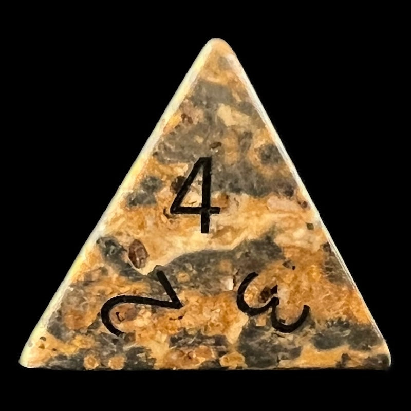TDSO Gemstone Jasper Leopardskin & Black D4 Dice