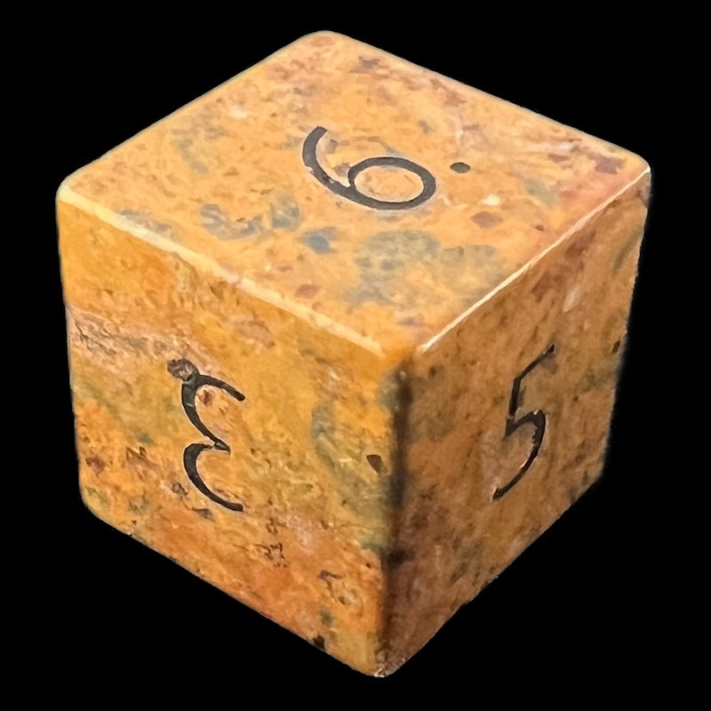 TDSO Gemstone Jasper Leopardskin & Black D6 Dice