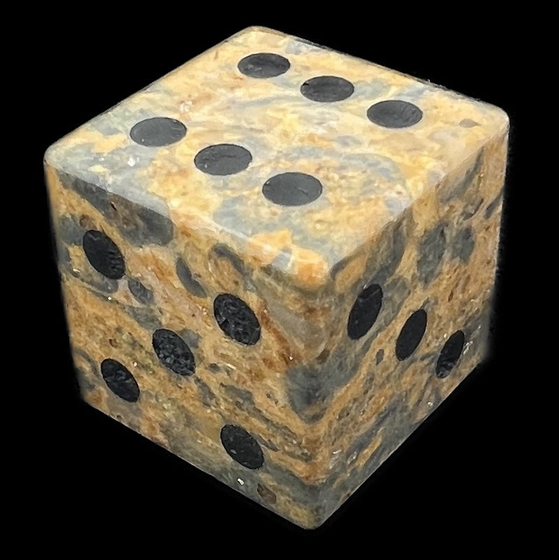 TDSO Gemstone Leopardskin Picture & Black 6 x D6 Dice Set