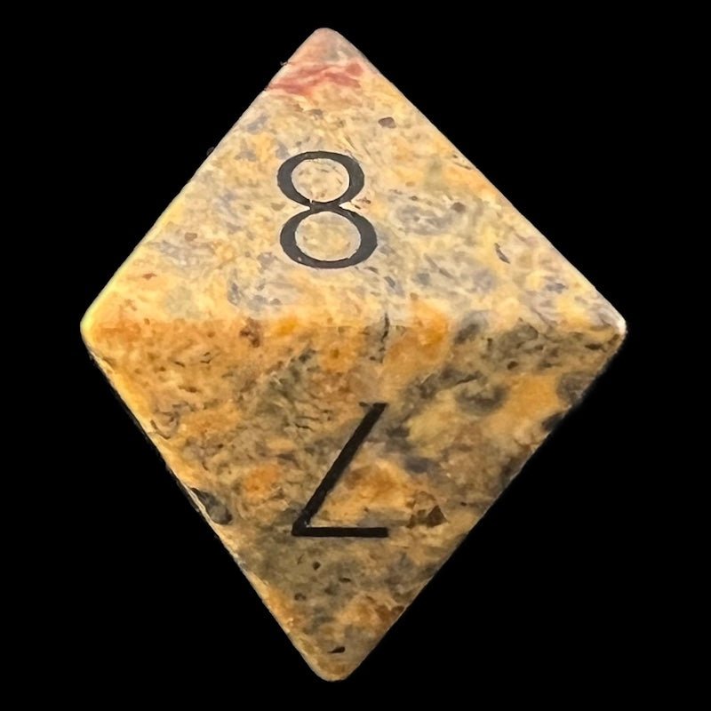 TDSO Gemstone Jasper Leopardskin & Black D8 Dice