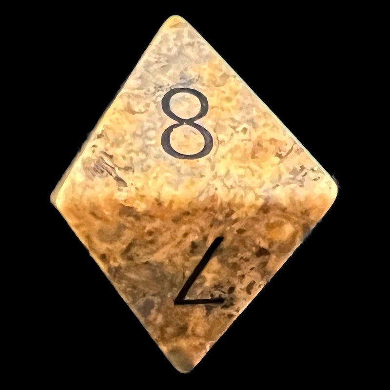 TDSO Gemstone Jasper Leopardskin & Black D8 Dice