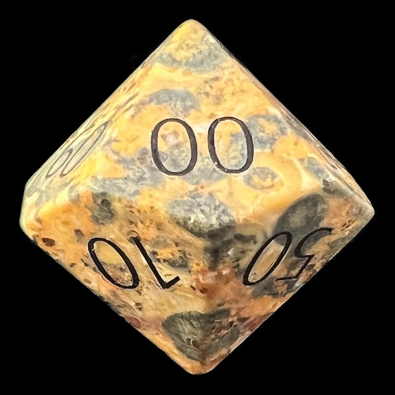 TDSO Gemstone Jasper Leopardskin & Black Percentile Dice