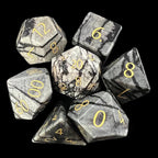 TDSO Gemstone Jasper Spiderweb & Gold 7 Dice Polyset