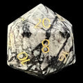 TDSO Gemstone Jasper Spiderweb & Gold D20 Dice