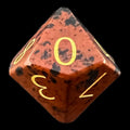 TDSO Gemstone Obsidian Mahogany & Gold D10 Dice