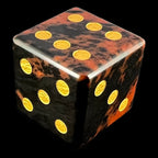 TDSO Gemstone Obsidian Mahogany & Gold 6 x D6 Spot Dice Set In Padded Case