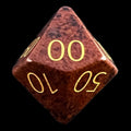 TDSO Gemstone Obsidian Mahogany & Gold Percentile Dice