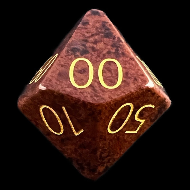 TDSO Gemstone Obsidian Mahogany & Gold Percentile Dice