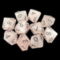 TDSO Gemstone Quartz Rose & Black 10 x D10 Dice Set