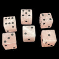 TDSO Gemstone Quartz Rose & Black 6 x D6 Spot Dice Set in Padded Case