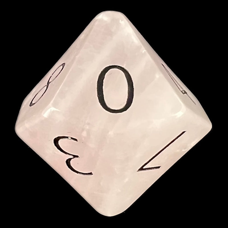 TDSO Gemstone Quartz Rose & Black D10 Dice