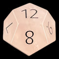 TDSO Gemstone Quartz Rose & Black D12 Dice