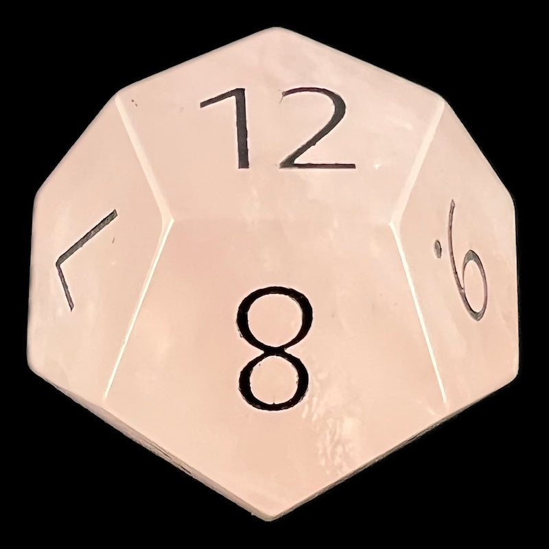 TDSO Gemstone Quartz Rose & Black D12 Dice