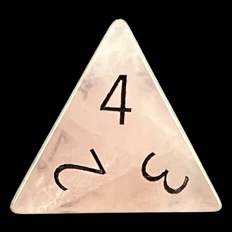 TDSO Gemstone Quartz Rose & Black D4 Dice