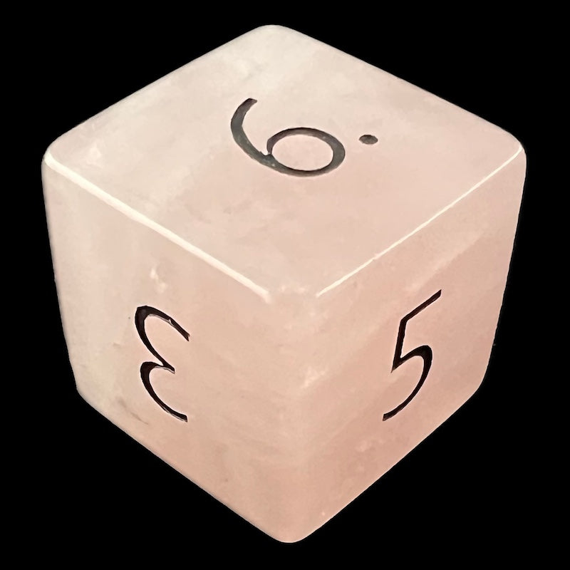 TDSO Gemstone Quartz Rose & Black D6 Dice