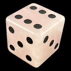 TDSO Gemstone Quartz Rose & Black 6 x D6 Spot Dice Set in Padded Case