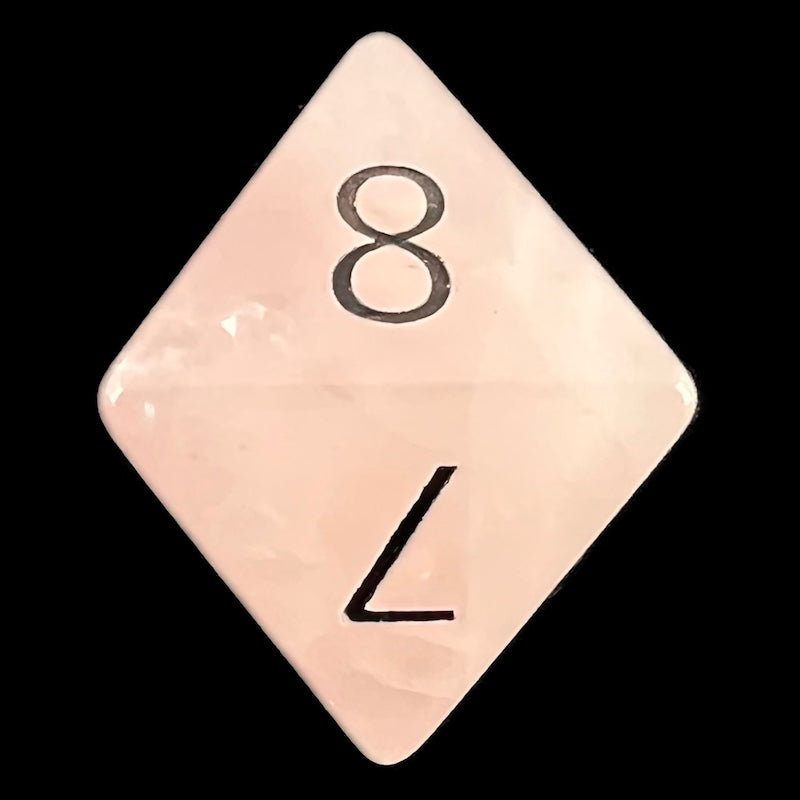 TDSO Gemstone Quartz Rose & Black D8 Dice