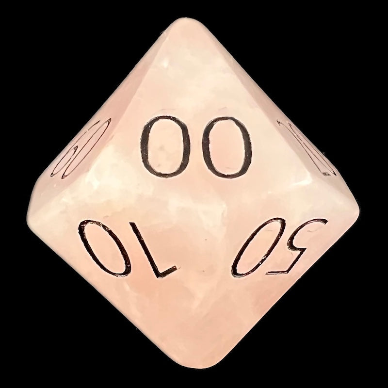 TDSO Gemstone Quartz Rose & Black Percentile Dice