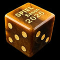 TDSO Gemstone Tiger Eye Gold & Gold 'SPIEL 2026' Spot D6 Dice