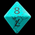 TDSO Gemstone Turquoise Synthetic Blue & Black D8 Dice