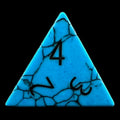 CLEARANCE TDSO Gemstone Turquoise Synthetic Dark Blue & Black D4 Dice