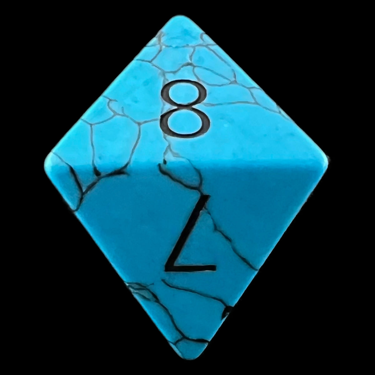 CLEARANCE TDSO Gemstone Turquoise Synthetic Dark Blue & Black D8 Dice