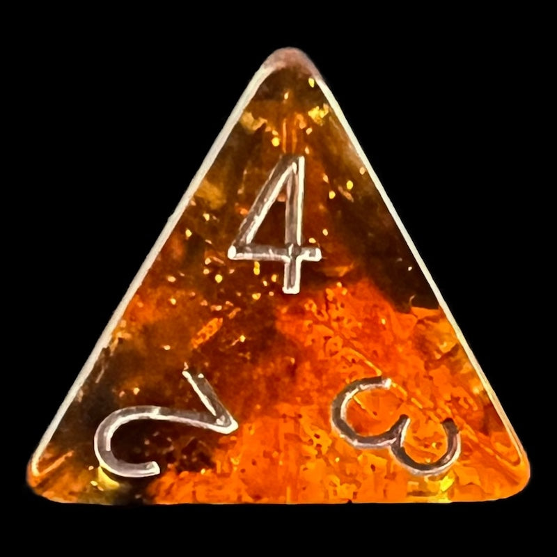 TDSO Glitter Amber D4 Dice